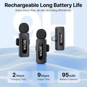 Alternative view of Micrófono Lavalier inalámbrico dual BOYA BY-V20 USB-C